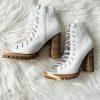 Jeffrey Campbell x Free people Palermo Leather Booties 8.5M Lace Up Open Toe New