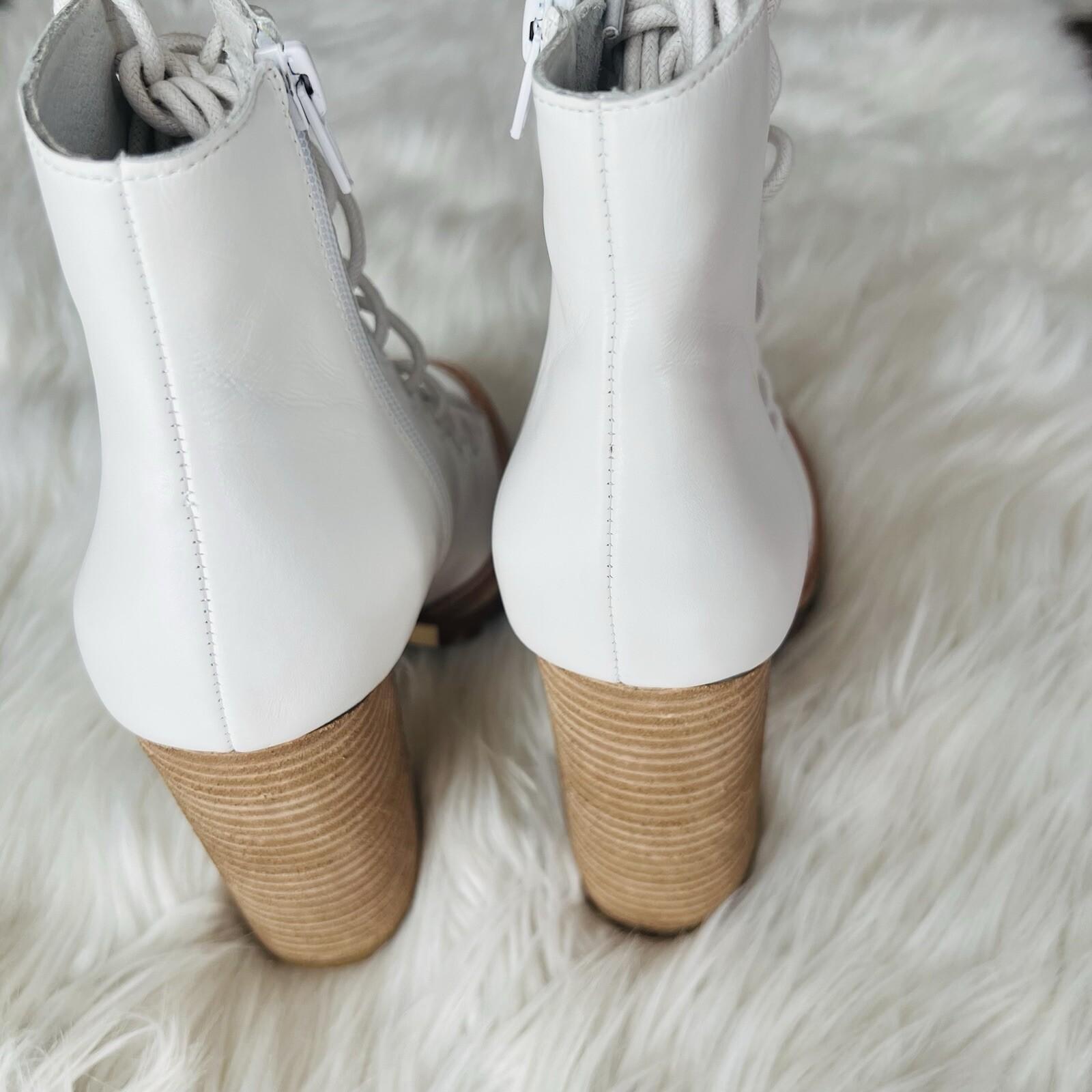 Jeffrey Campbell x Free people Palermo Leather Booties 8.5M Lace Up Open Toe New