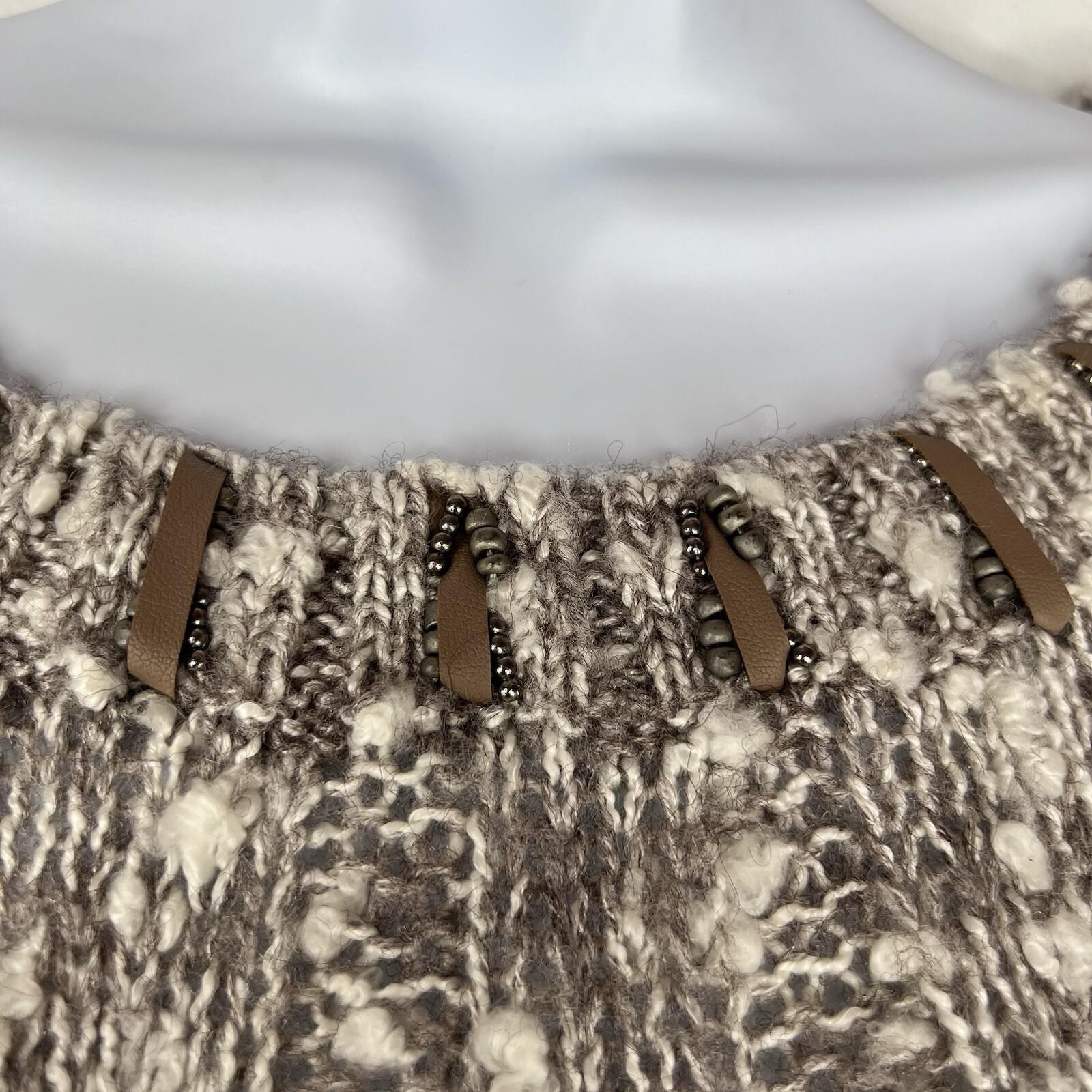 Alberto Makali Sweater Vest L Short Sleeves Details On Neck Hem Oversized Cozy