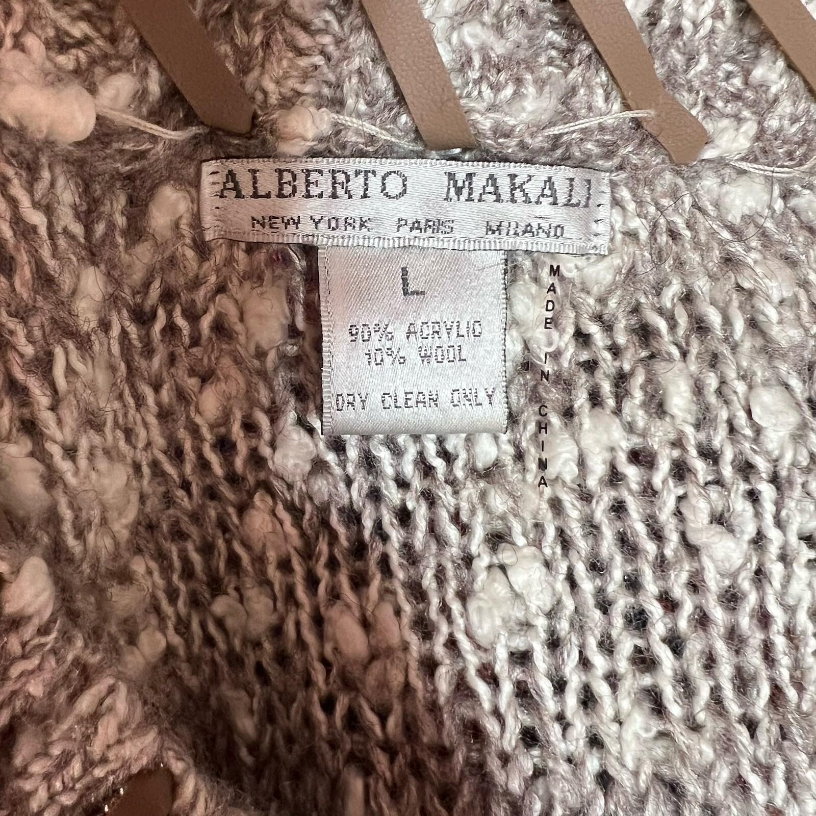 Alberto Makali Sweater Vest L Short Sleeves Details On Neck Hem Oversized Cozy