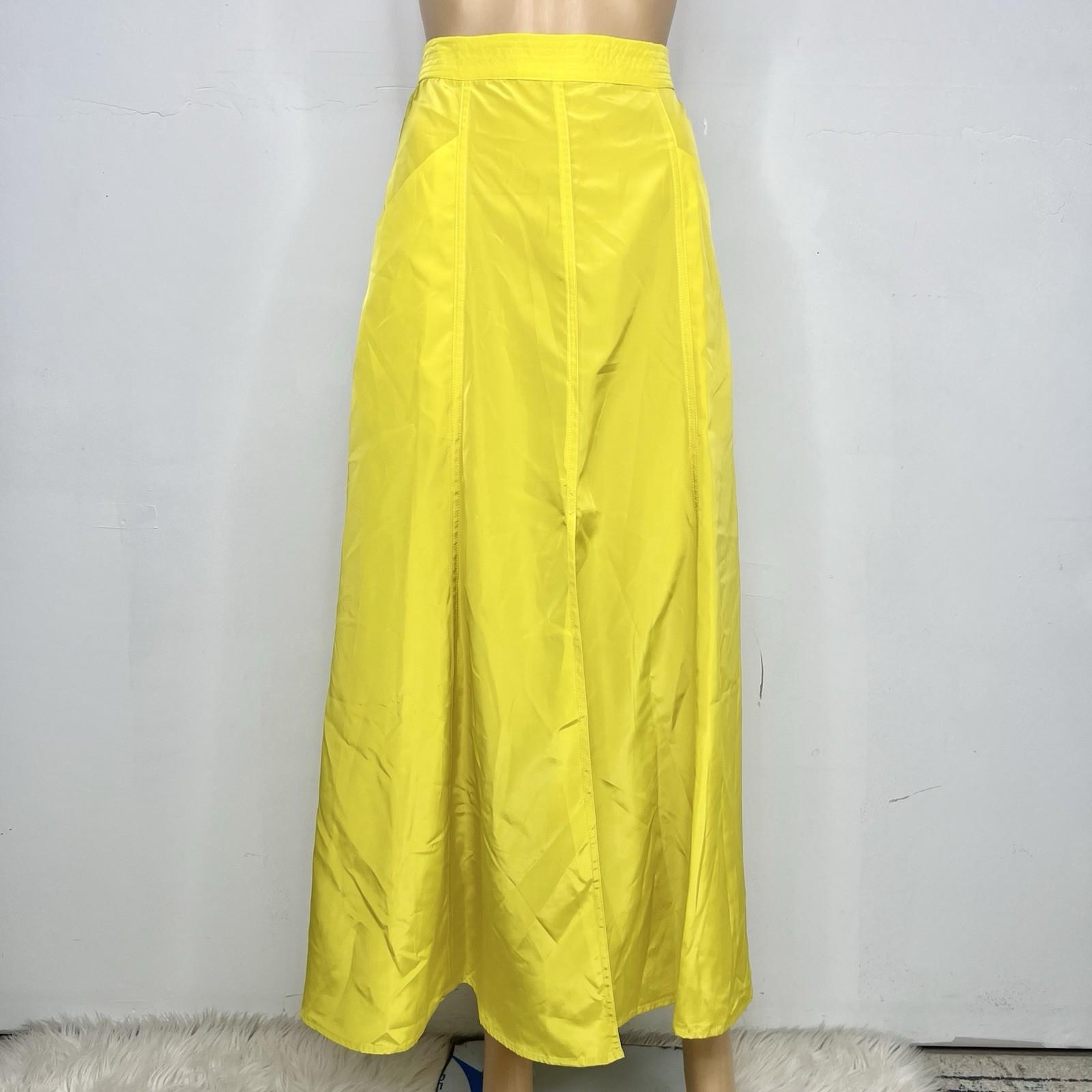 Anthropologie Sunday In Brooklyn Maxi Skirt S Gold Stretch Waist Flared Slit New