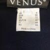 VENUS Stretch Bell Sleeves Black Blue Rayon Blend Faux Leather Belted dress Sz 6