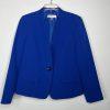 KASPER Polyester Elastane Blazer Size 6 Royal Blue Single Breasted Lined Career