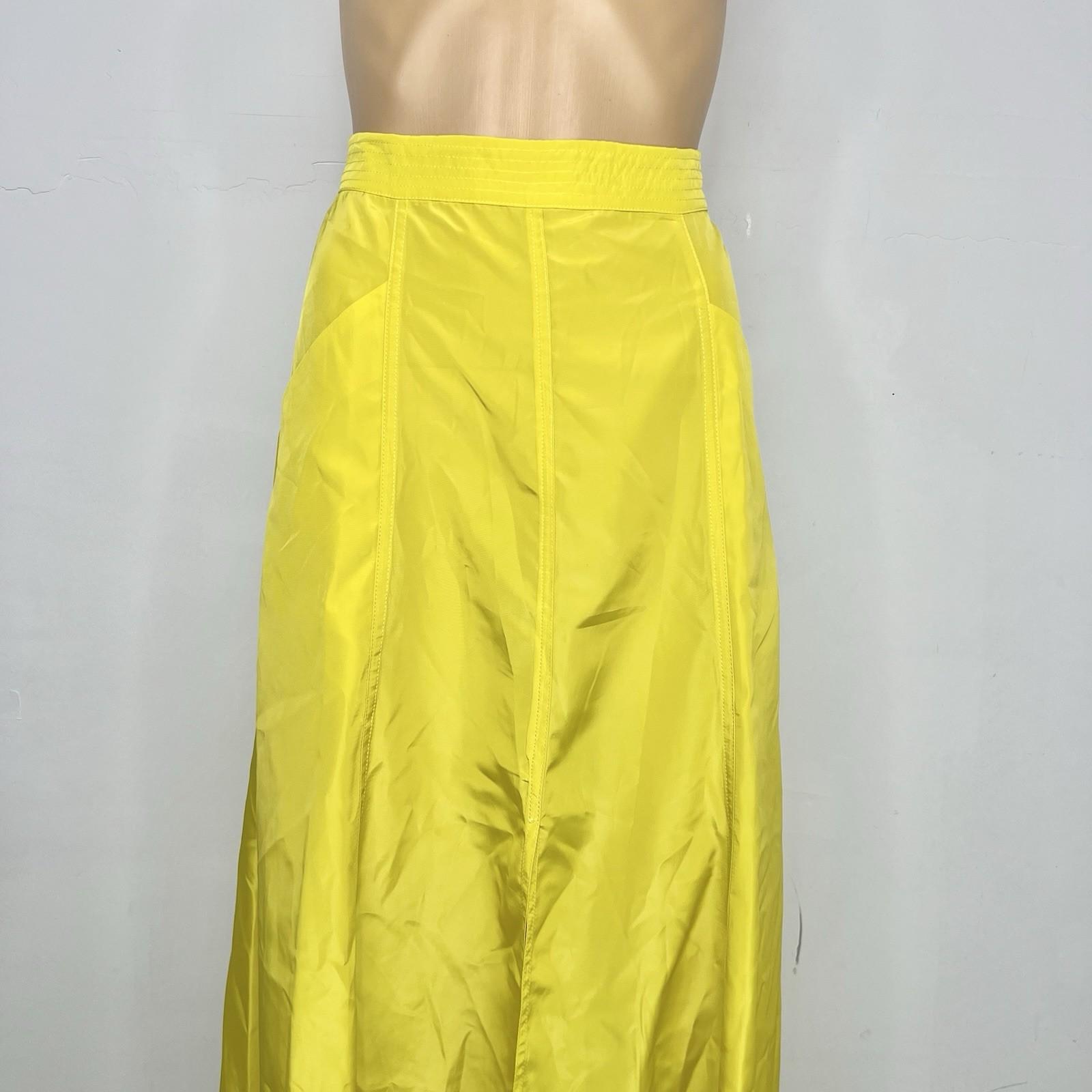 Anthropologie Sunday In Brooklyn Maxi Skirt S Gold Stretch Waist Flared Slit New