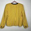 Gloria Vanderbilt Women Polyester Rayon Blazer Size 12 Yellow Striped Lined