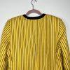 Gloria Vanderbilt Women Polyester Rayon Blazer Size 12 Yellow Striped Lined