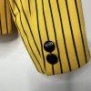 Gloria Vanderbilt Women Polyester Rayon Blazer Size 12 Yellow Striped Lined