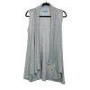 Alice + Olivia Overlay Cascading Drape Open Front Cardigan M Sequin Knit Gray