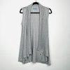 Alice + Olivia Overlay Cascading Drape Open Front Cardigan M Sequin Knit Gray