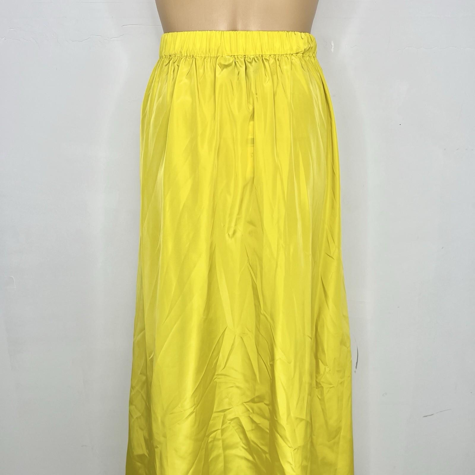 Anthropologie Sunday In Brooklyn Maxi Skirt S Gold Stretch Waist Flared Slit New