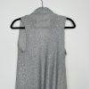 Alice + Olivia Overlay Cascading Drape Open Front Cardigan M Sequin Knit Gray