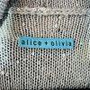 Alice + Olivia Overlay Cascading Drape Open Front Cardigan M Sequin Knit Gray