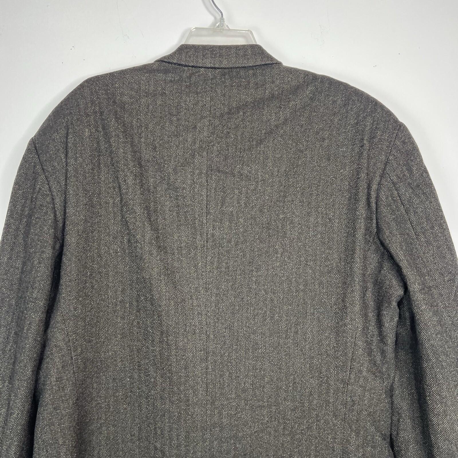 Armani Collezioni Men Vintage Cashmere Blazer 42L Brown Black Single Breasted