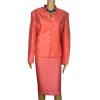 New KASPER 2PC Persimmon Silk Lined Stand Up Collar Skirt Suit Size 14 MSRP 0