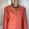 New KASPER 2PC Persimmon Silk Lined Stand Up Collar Skirt Suit Size 14 MSRP 0