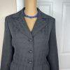 KASPER 2PC Black Polyester Lined Ruffle Cocktail Career Skirt Suit Size 10