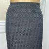 KASPER 2PC Black Polyester Lined Ruffle Cocktail Career Skirt Suit Size 10