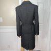 KASPER 2PC Black Polyester Lined Ruffle Cocktail Career Skirt Suit Size 10