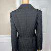 KASPER 2PC Black Polyester Lined Ruffle Cocktail Career Skirt Suit Size 10