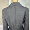 KASPER 2PC Black Polyester Lined Ruffle Cocktail Career Skirt Suit Size 10