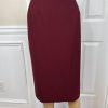 Kasper Polyester Acetate Embroidered Maroon Skirt Suit Size 12 Notch Collar 2PC