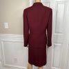 Kasper Polyester Acetate Embroidered Maroon Skirt Suit Size 12 Notch Collar 2PC