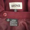 Kasper Polyester Acetate Embroidered Maroon Skirt Suit Size 12 Notch Collar 2PC