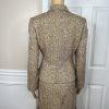Liz Claiborne Tweed Brown Beige Skirt Suit Size 8P Ruffle Zip Up Lined 2PC