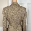 Liz Claiborne Tweed Brown Beige Skirt Suit Size 8P Ruffle Zip Up Lined 2PC