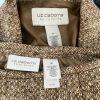 Liz Claiborne Tweed Brown Beige Skirt Suit Size 8P Ruffle Zip Up Lined 2PC