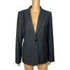 Calvin Klein Polyester Rayon Gray Collared Blazer Size 10 Striped Lined