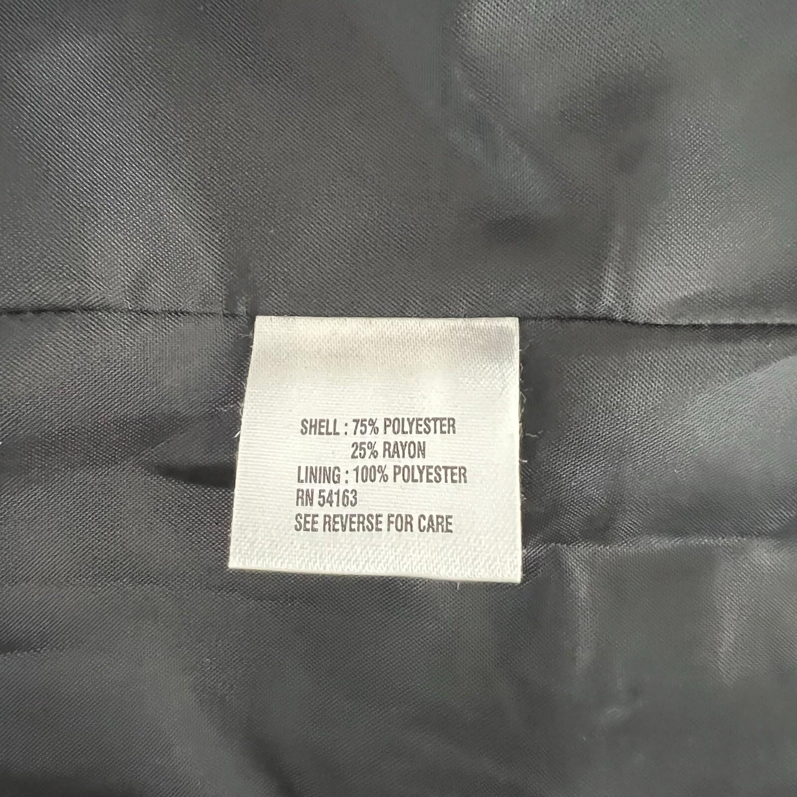 Calvin Klein Polyester Rayon Gray Collared Blazer Size 10 Striped Lined