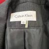 Calvin Klein Polyester Rayon Gray Collared Blazer Size 10 Striped Lined