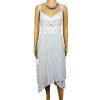 Banana Republic Polka Dot Pleated Lined Asymmetric Sweetheart Midi Dress 16