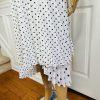 Banana Republic Polka Dot Pleated Lined Asymmetric Sweetheart Midi Dress 16