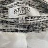 KASPER Acrylic Polyester Black White Blazer Size 12 Lined Open Front Blazer