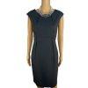 Calvin Klein Polyester Spandex Dress 6 Gray Fitted Cap Sleeves Business Career