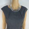 Calvin Klein Polyester Spandex Dress 6 Gray Fitted Cap Sleeves Business Career