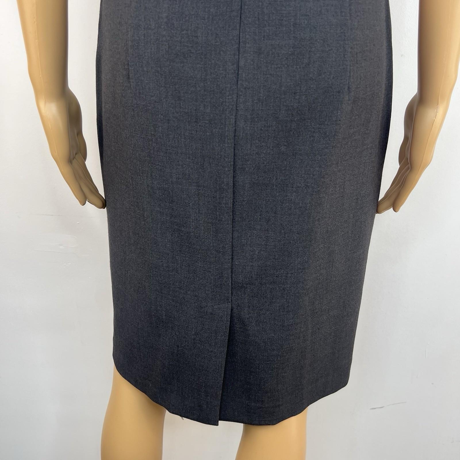 Calvin Klein Polyester Spandex Dress 6 Gray Fitted Cap Sleeves Business Career