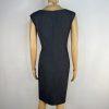 Calvin Klein Sheath Dress 8 Gray Sleeveless Cowl Neck Ruffle Business Stretch