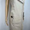 Calvin Klein Cotton Spandex Wrap Dress 8 Beige Business Babydoll Wide Collar