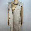 Calvin Klein Cotton Spandex Wrap Dress 8 Beige Business Babydoll Wide Collar