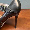 JSP by Sarah Jessica Parker Ankle Strap Heels 38.5 Patent Leather Bronze Studded