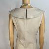 Calvin Klein Cotton Spandex Wrap Dress 8 Beige Business Babydoll Wide Collar