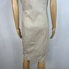 Calvin Klein Cotton Spandex Wrap Dress 8 Beige Business Babydoll Wide Collar