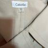 Calvin Klein Cotton Spandex Wrap Dress 8 Beige Business Babydoll Wide Collar