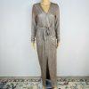 Beautiful Chain Link Stretch Midi Dress M Bodycon Long Sleeves Belted Babydoll