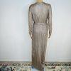 Beautiful Chain Link Stretch Midi Dress M Bodycon Long Sleeves Belted Babydoll