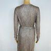 Beautiful Chain Link Stretch Midi Dress M Bodycon Long Sleeves Belted Babydoll