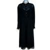 Anne Klein Vintage Chiffon Dress 8 Black Ruffle Hem High Neck Cottagecore Gothic